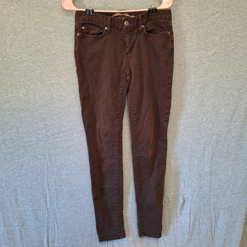Eddie Bauer "Slightly Curvy" Low Rise Skinny Jeans Dark Brown